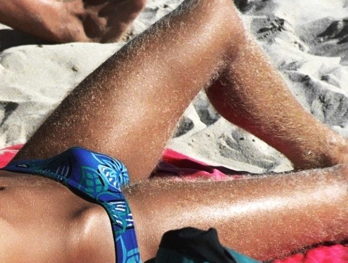 Nice bulge and hairy legs