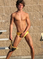 Hottie in Gold Speedo