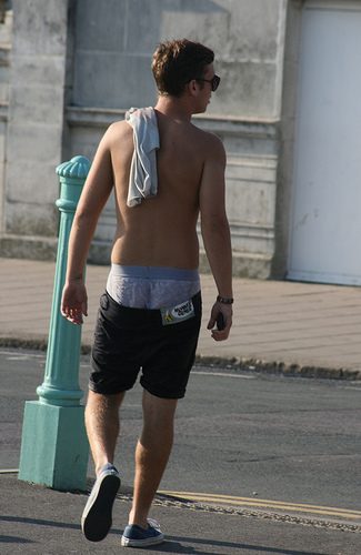 shirtless passer By