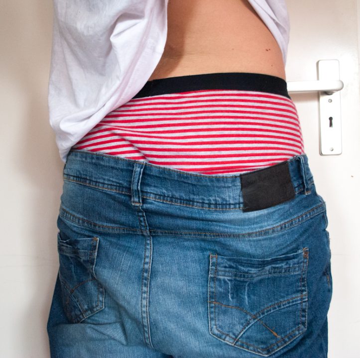 Red striped boxers