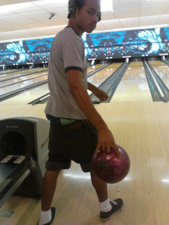 Sagging With A Leopard Skin Belt While I Bowl