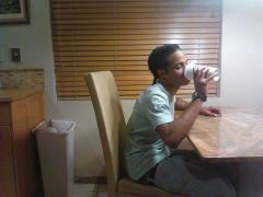 Enjoying A Starbucks Green Tea In My Kitchen While Sagging!