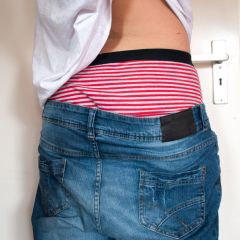 Red striped boxers