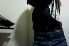 Low Double Sagging Wearing A Backpack