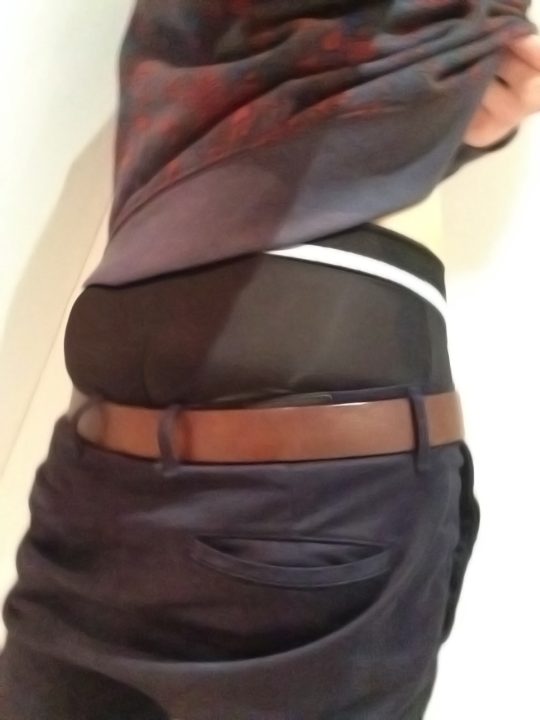 Black boxer + Blue skinny suit pants [2]