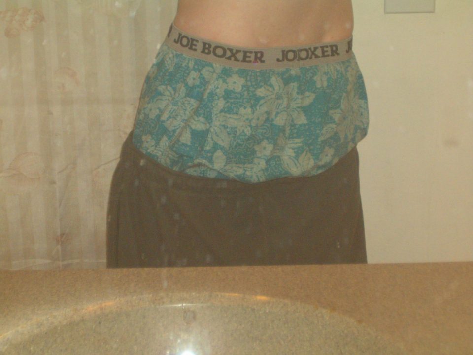 Joe Boxer Flower boxers gray sweats back
