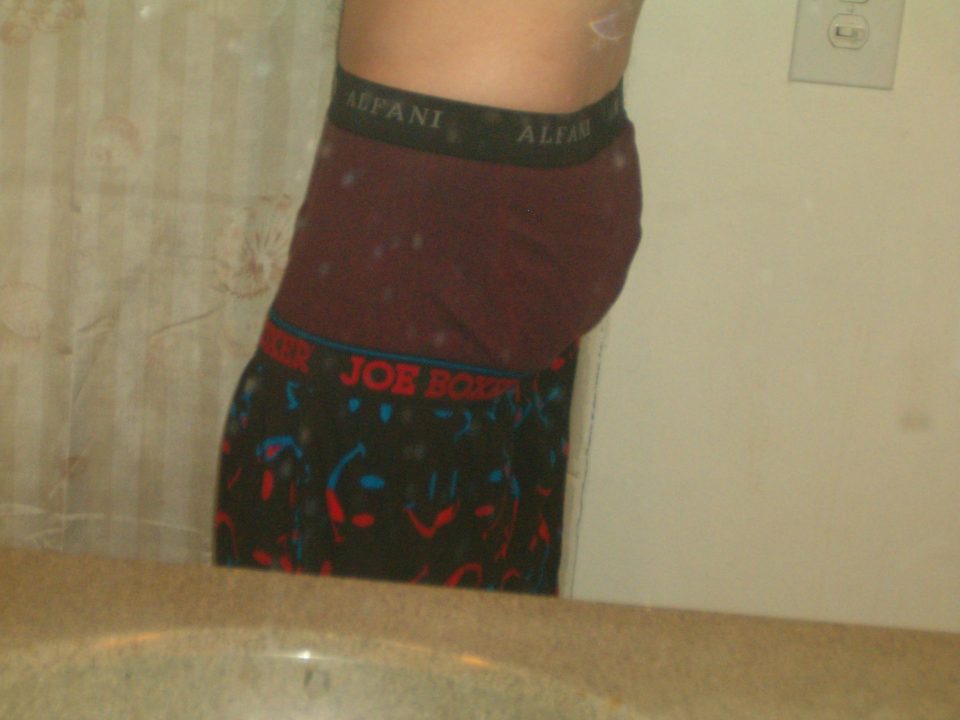 Red Alfani boxer briefs Joe Boxer pajamas side