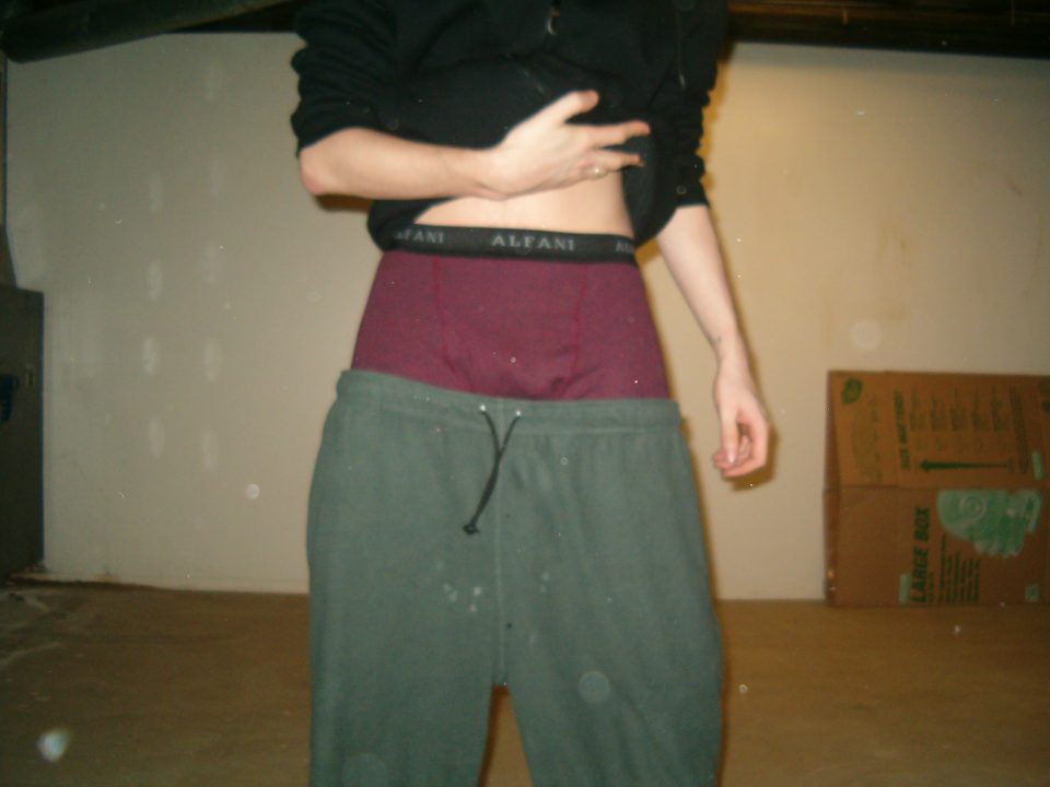 Red Alfani boxer briefs gray sweats