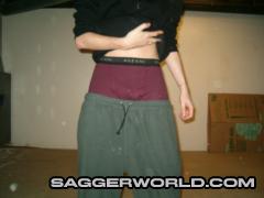 Red Alfani boxer briefs gray sweats