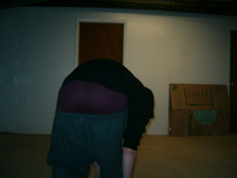 Red Alfani boxer briefs bent over