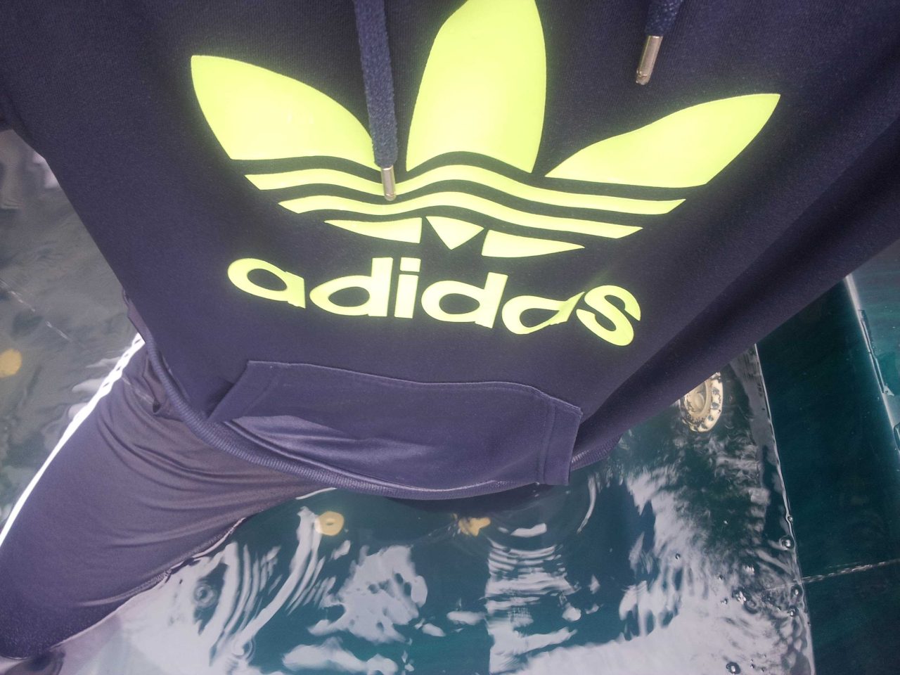 Wet adidas hoodie
