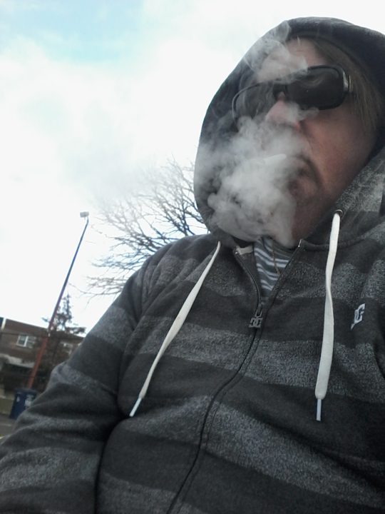 having a smoke