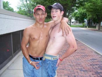 Two guys play