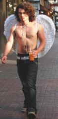 Angel with hairy belly