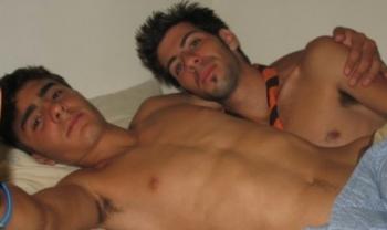 Embracing on bed