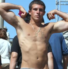 Showing biceps