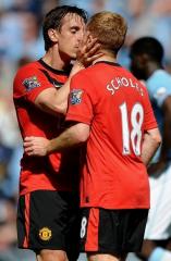 Soccer players like to kiss