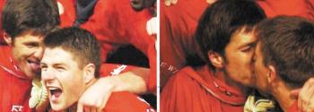 Alonso and Gerrard of Liverpool FC
