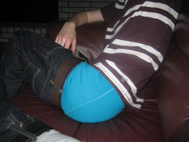 sagging with a friend