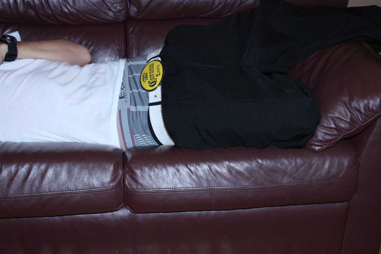 sagging with a friend