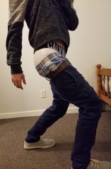 WhiteCks with Blue Plaid Double Sag