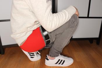 Red Calvin Klein's/Grey Primark Skinny Jeans/Adidas