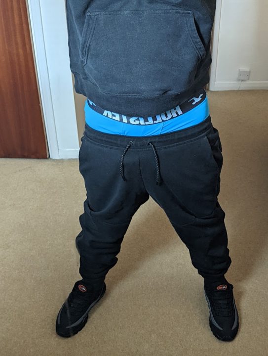Nike tech joggers, Blue Hollister underwear, Nike airmax 95